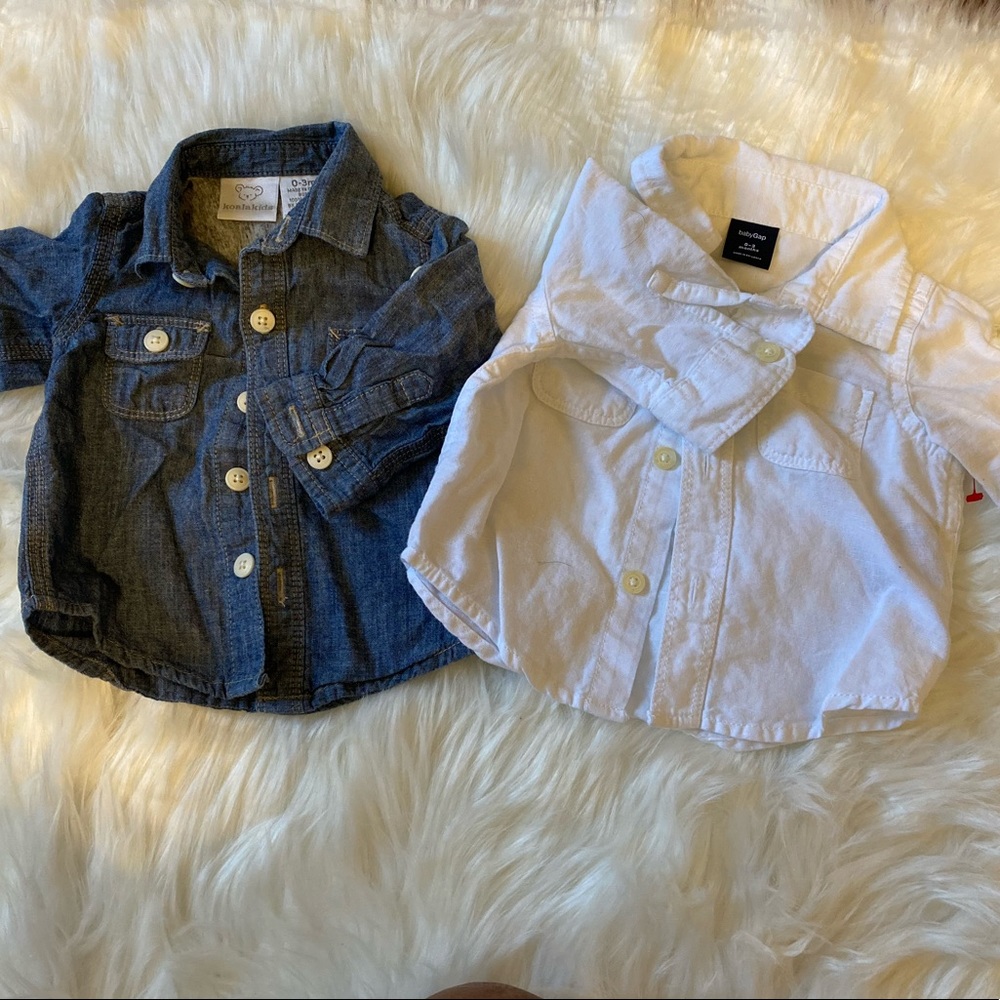 Infant button down shirts size 0-3 months